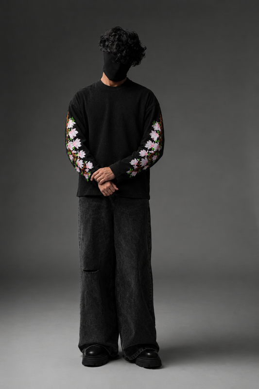 MIDNIGHT BLOOM WAFFLE TEE