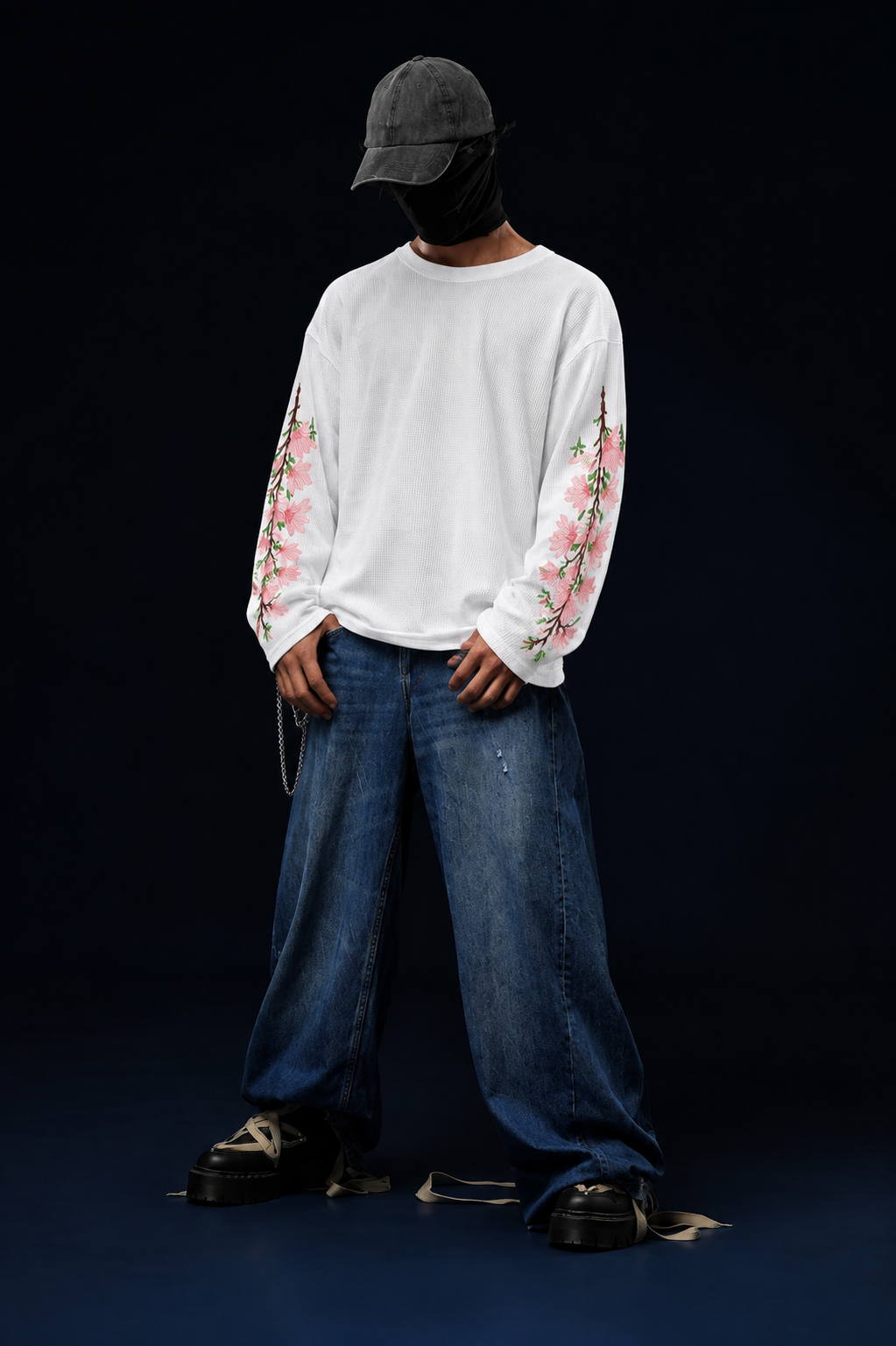 FLORAL STITCH WAFFLE TEE