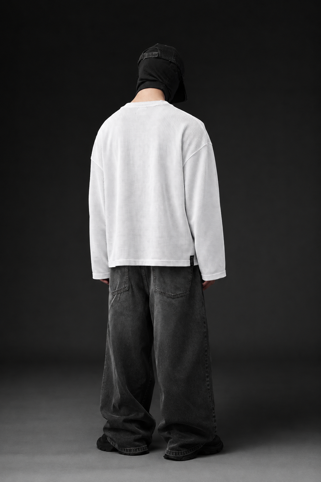 ESSENTIAL WAFFLE HENLEY - WHITE