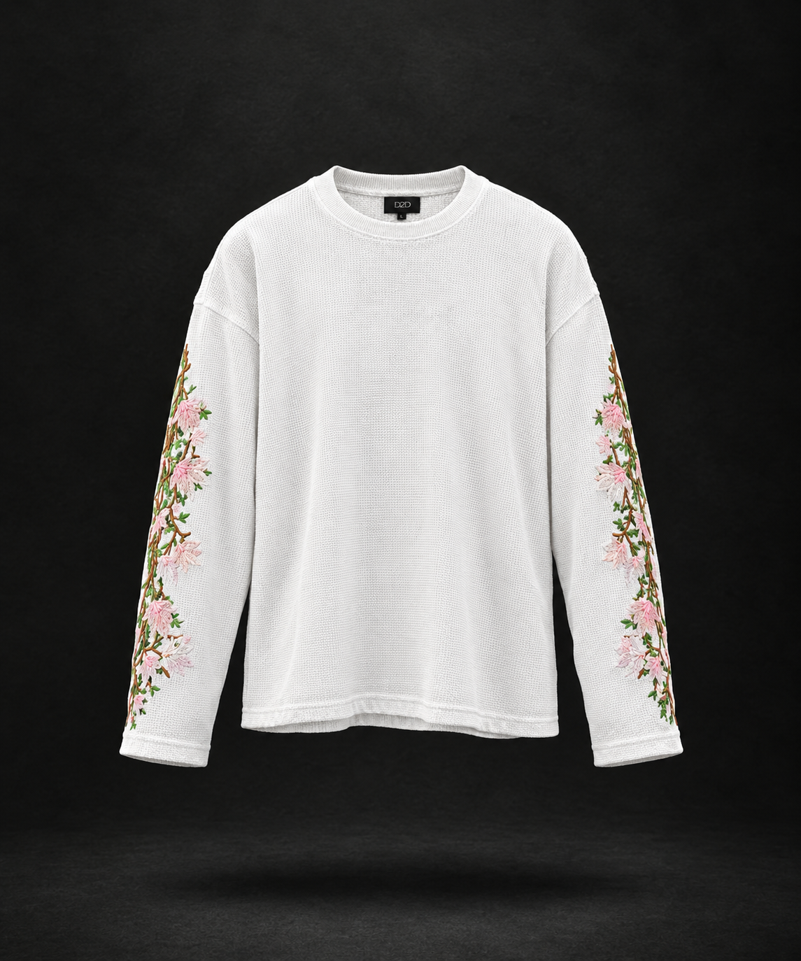 FLORAL STITCH WAFFLE TEE