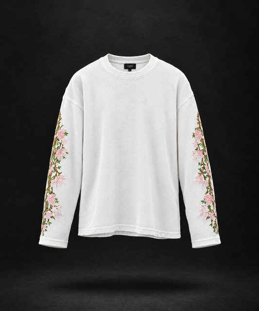 FLORAL STITCH WAFFLE TEE