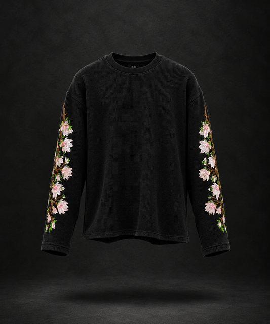 MIDNIGHT BLOOM WAFFLE TEE